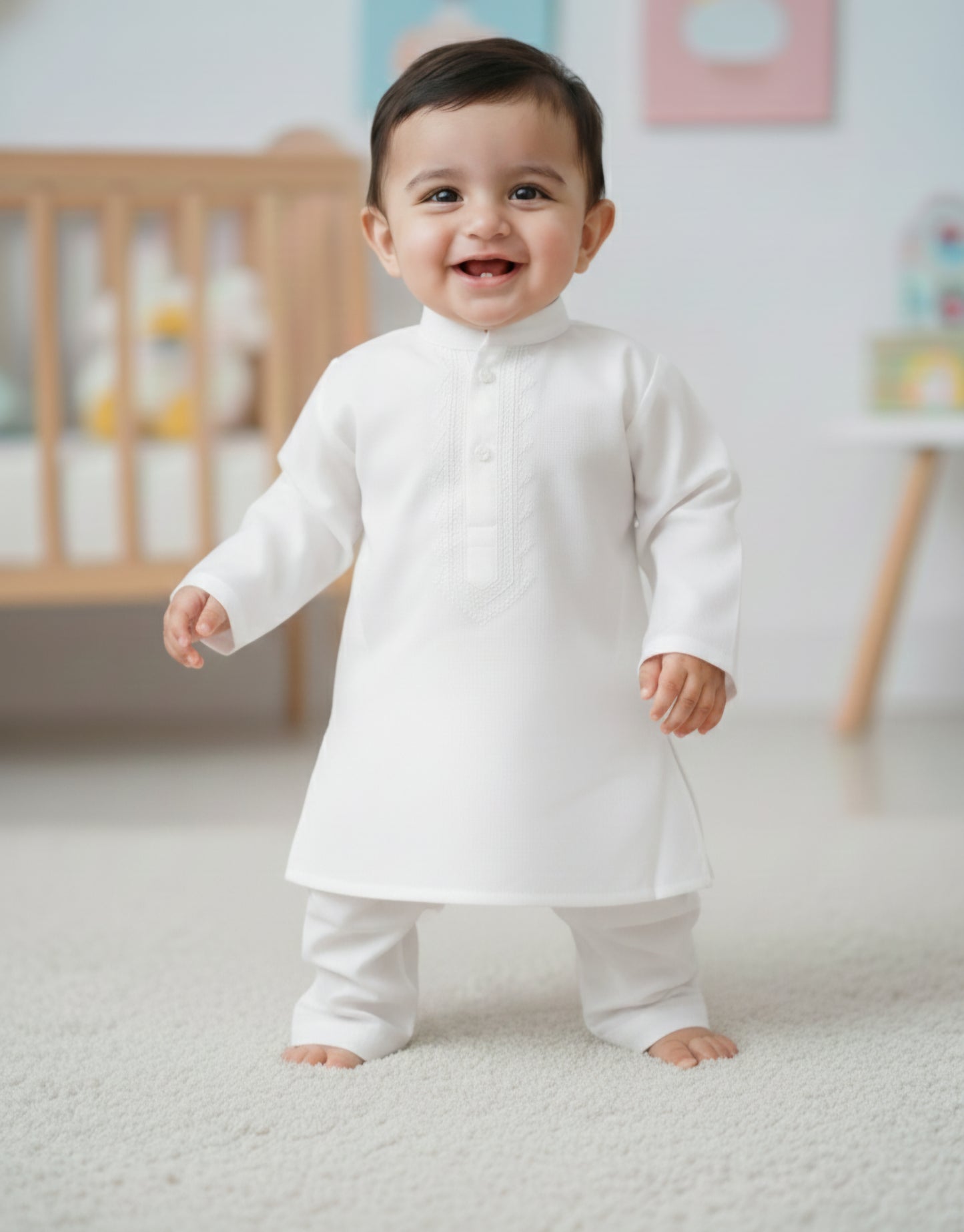 Baby Boys Cotton Kurta Shalwar Set – 2-Piece Traditional Outfit