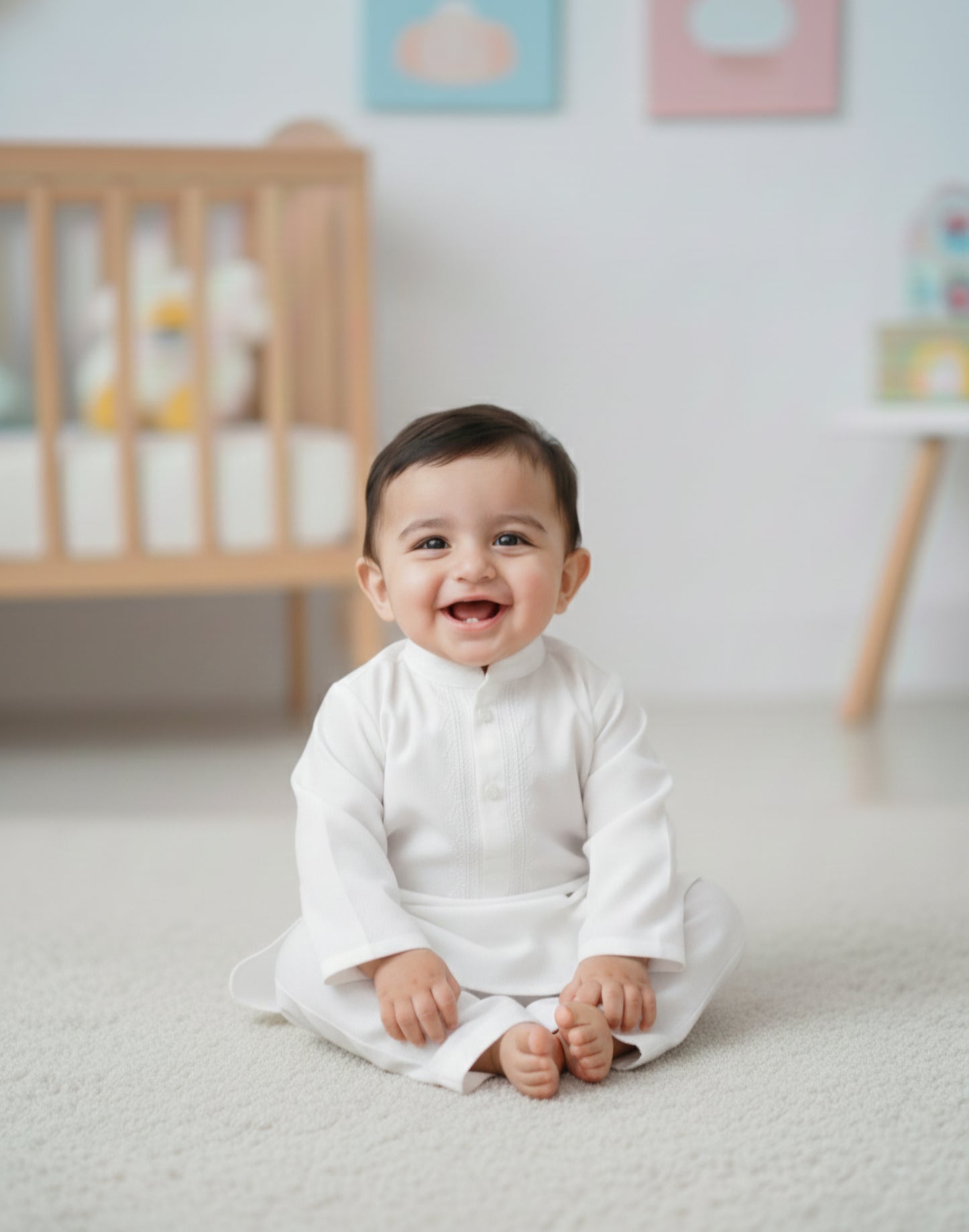 Baby Boys Cotton Kurta Shalwar Set – 2-Piece Traditional Outfit