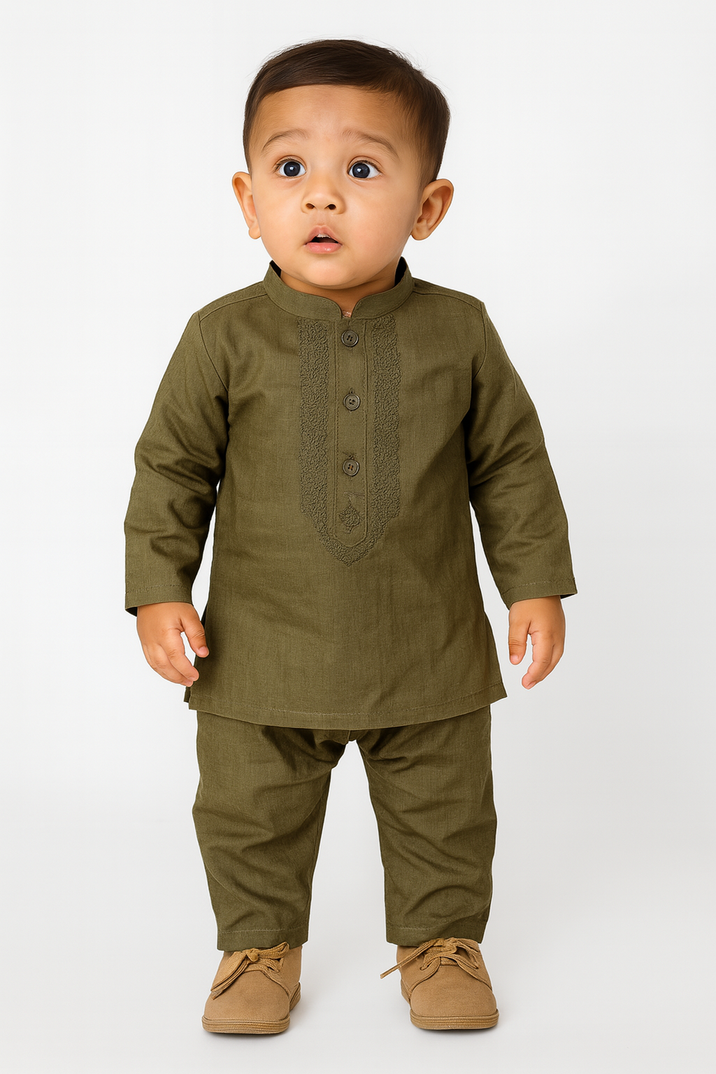 Baby Boys Cotton Kurta Shalwar Set – 2-Piece Traditional Outfit