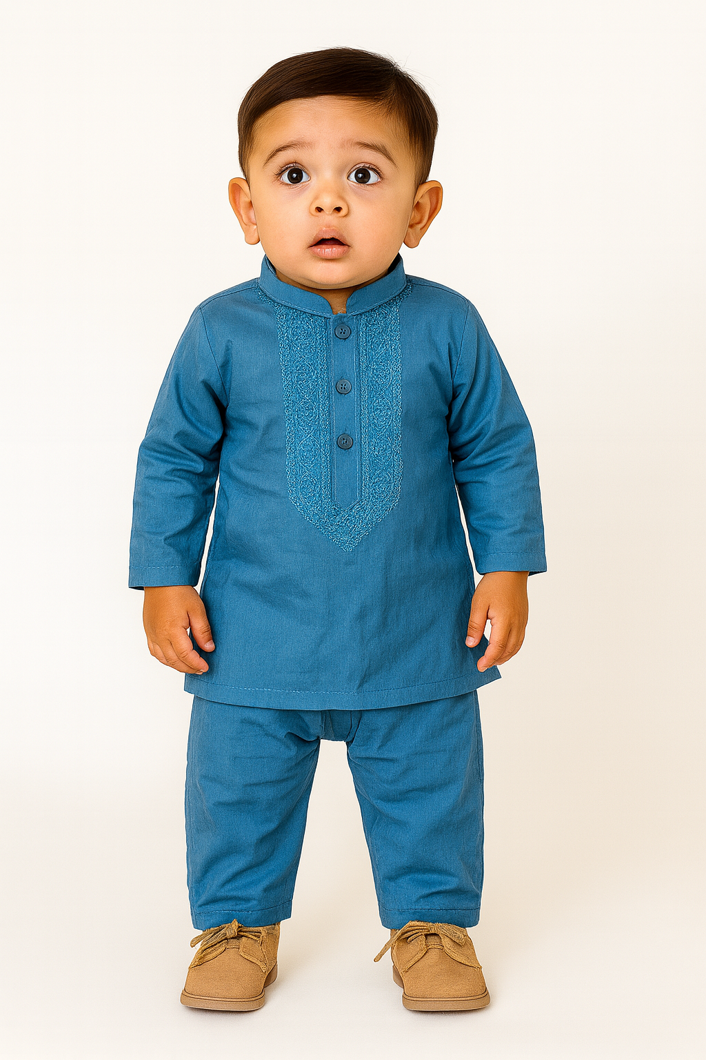 Baby Boys Cotton Kurta Shalwar Set – 2-Piece Traditional Outfit