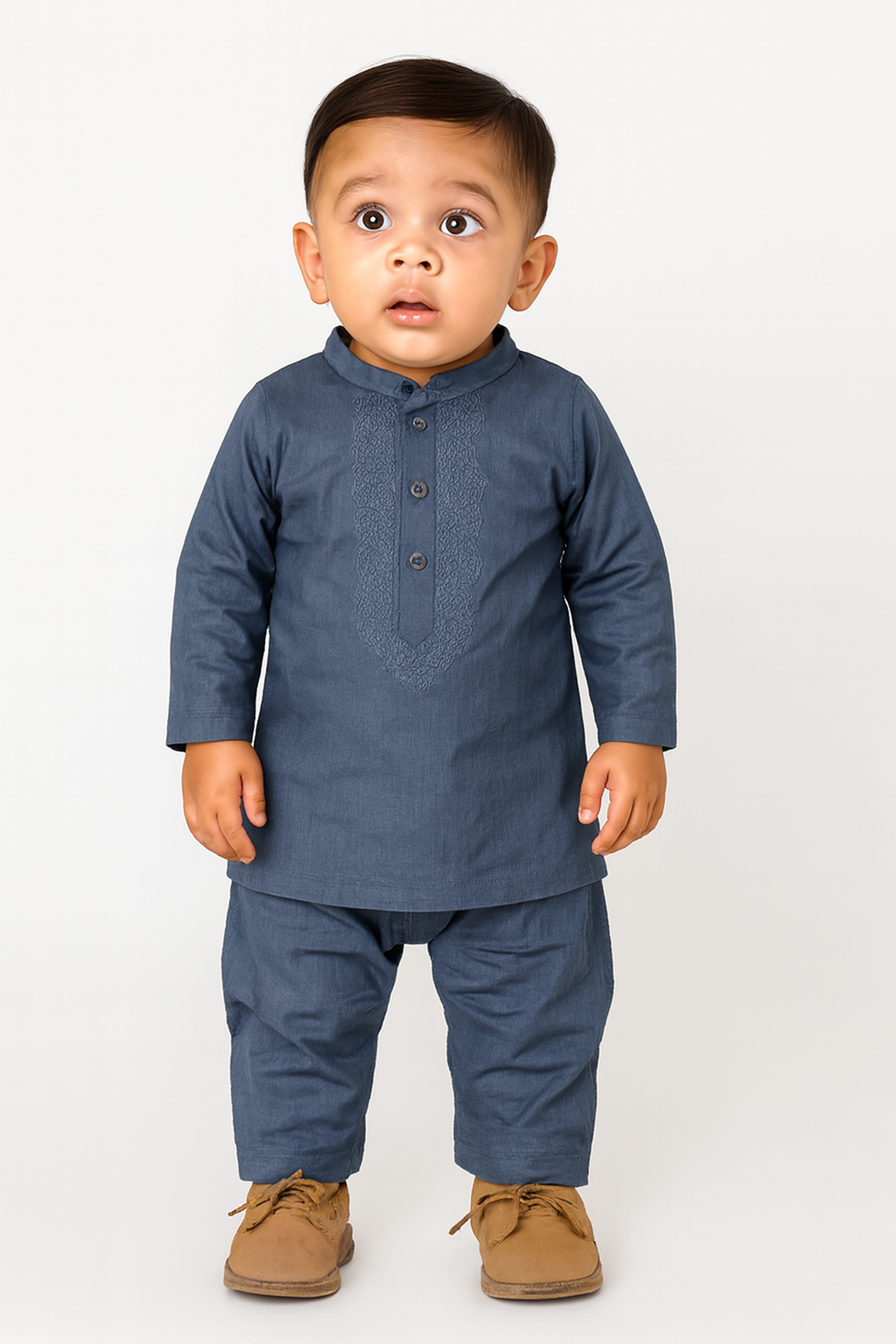 Baby Boys Cotton Kurta Shalwar Set – 2-Piece Traditional Outfit
