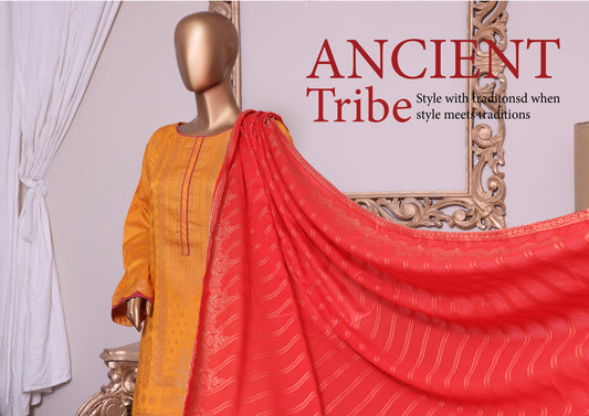 3 Piece Jacquard Cotton - Mango