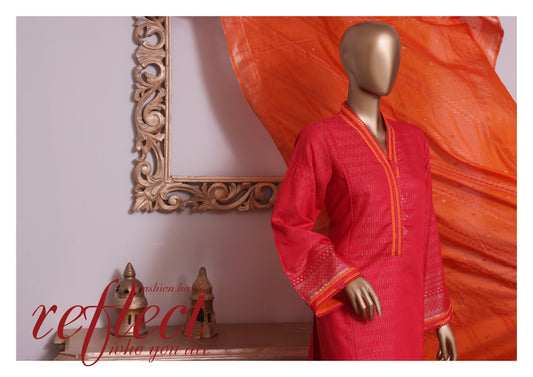 3 Piece Jacquard Cotton - Fire