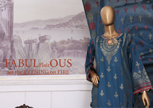 3 Piece Jacquard Cotton - Navy