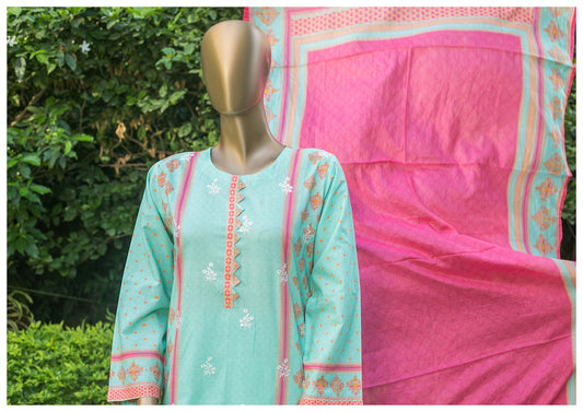 3 Piece Cotton Mid-Summer - Baby Blue