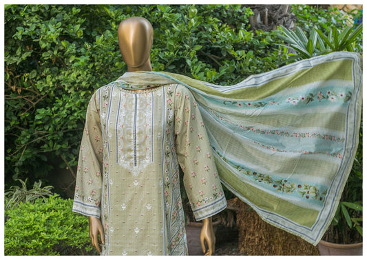 3 Piece Cotton Mid-Summer - Light Olive