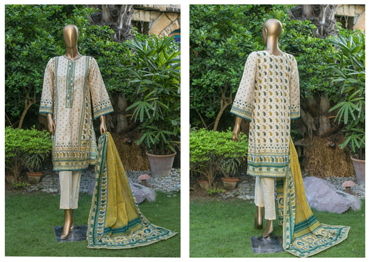 3 Piece Cotton Mid-Summer - Beige Olive