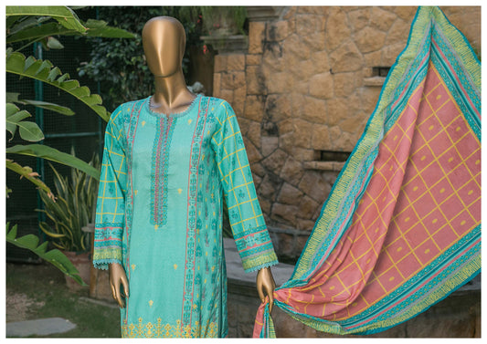 3 Piece Cotton Mid-Summer - Teal Peach