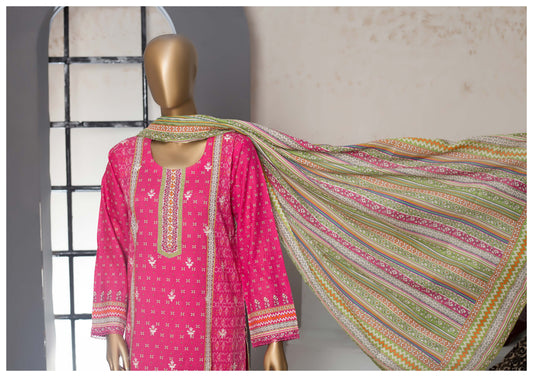 3 Piece Cotton Mid-Summer - Hot Pink